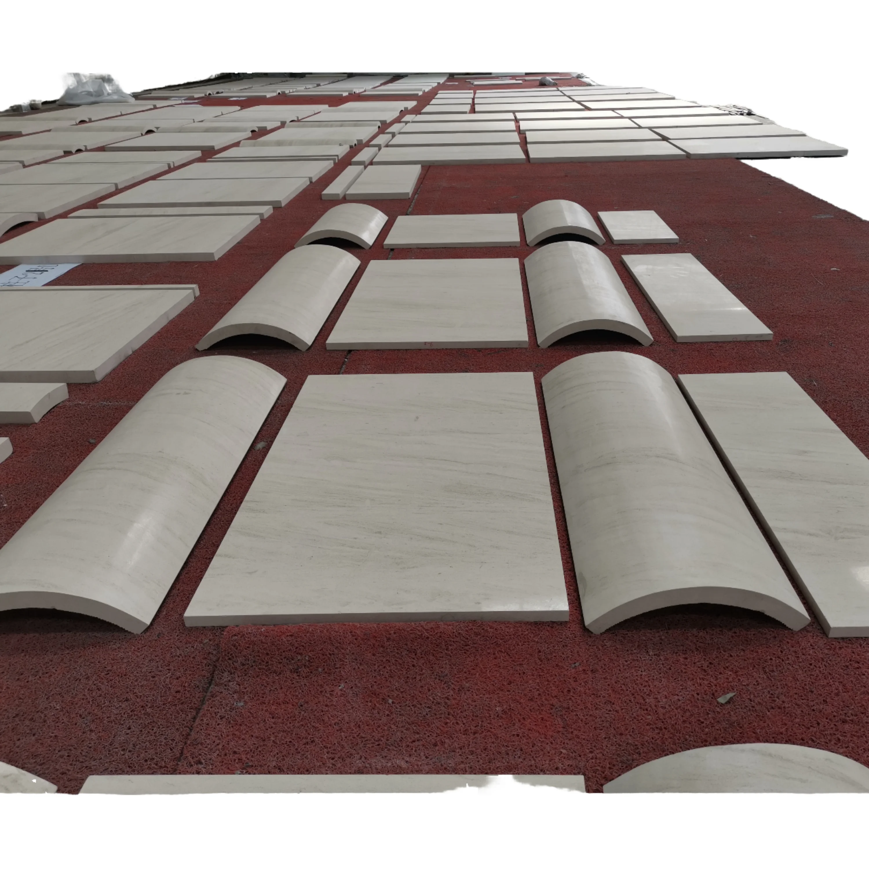 طلاء جدران من حجر الجير البيج الطبيعي، مقطّع حسب القياس، وبلاط من حجر الجير