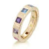 Bague en or jaune 18 carats avec pierre précieuse de laboratoire