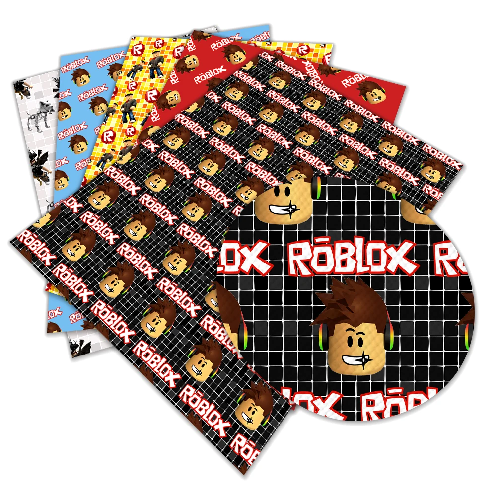 Roblox Character Print Synthetic Leather Fabric Sheets For Hair Bow Bags  Shoes Crafts Material 22*30cm - Buy Roblox Character Print Synthetic  Leather Fabric Sheets For Hair Bow Bags Shoes Crafts Material 22*30cm