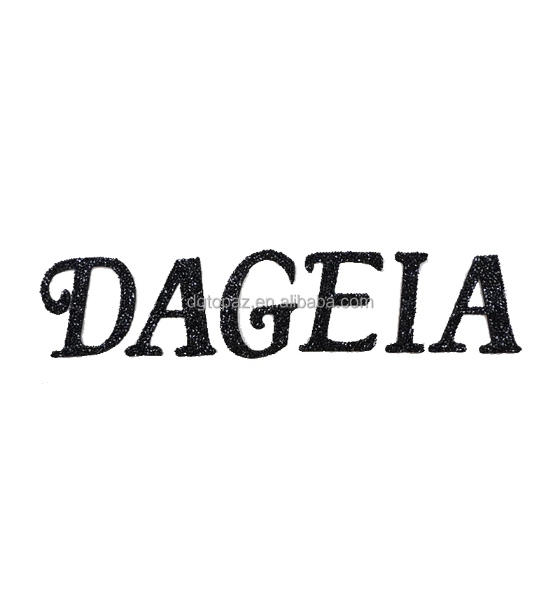 Free sample New arrival silicone logo heat transfer custom rhinestone greek letter patches for bags