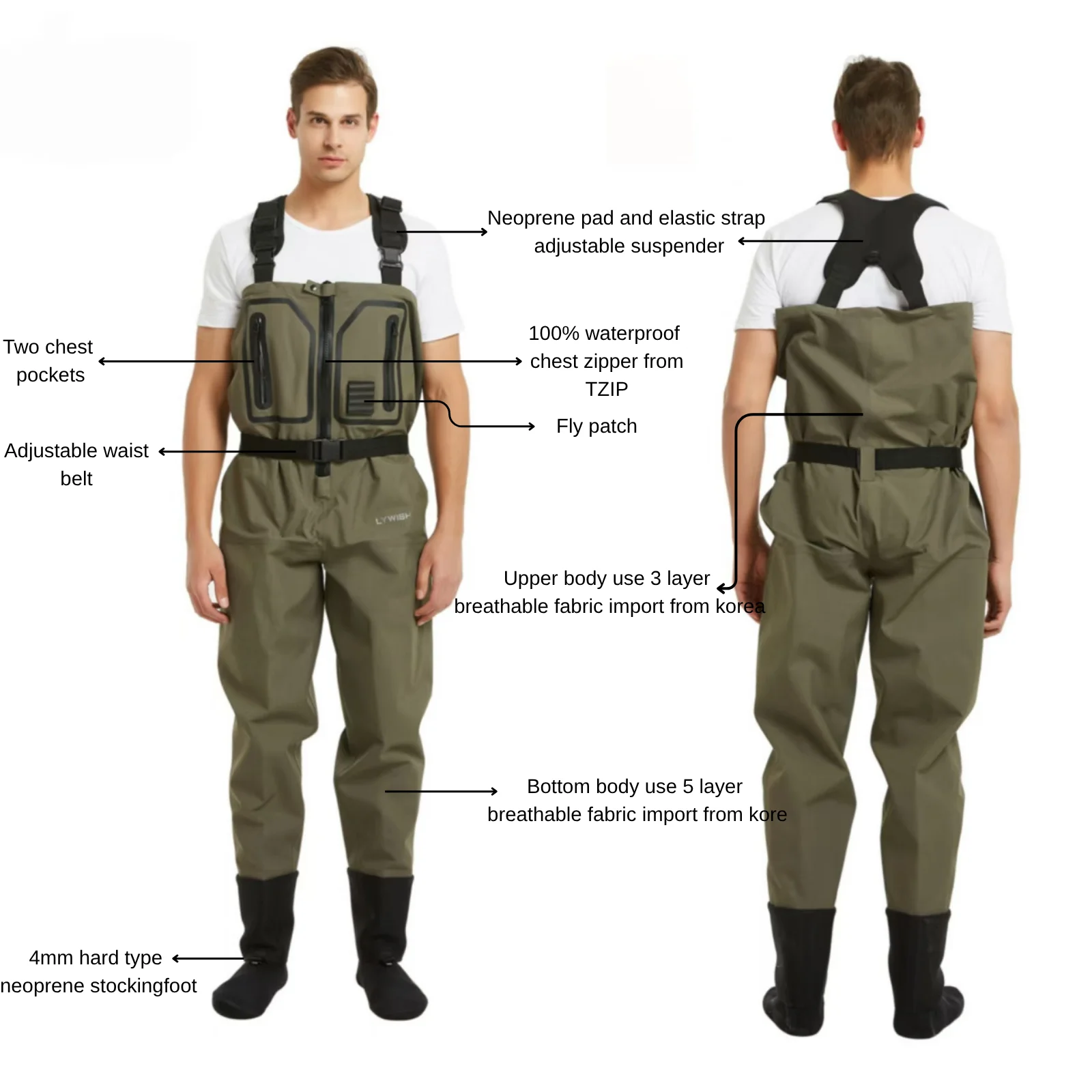 Drake Guardian Elite Zip-Front Breathable Chest Waders Realtree Max-7 - View #11