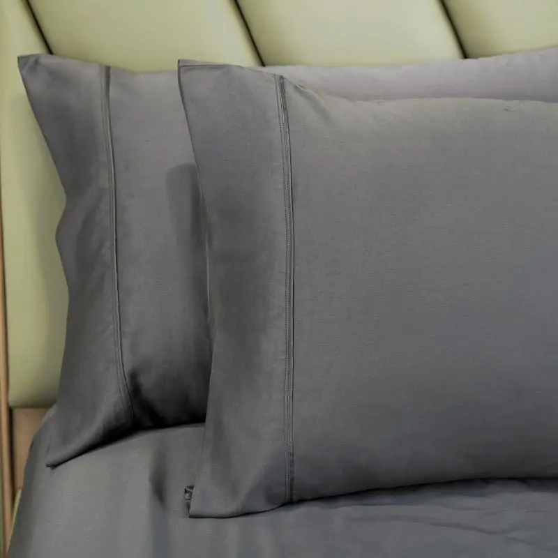 Soft Cooling Solid Color Natural Bamboo Bedsheets Queen Bedding Set