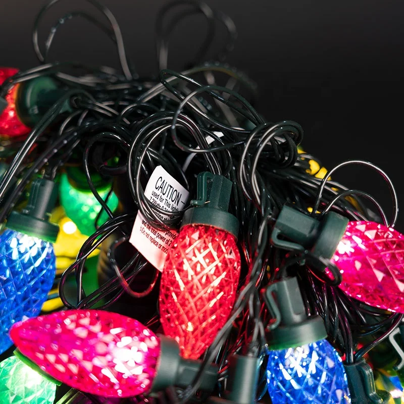C9 Plug Powered LED Fairy Christmas String Lights Waterproof Changing Bright Multicolor Outdoor Indoor Kitchen Yard Decoration