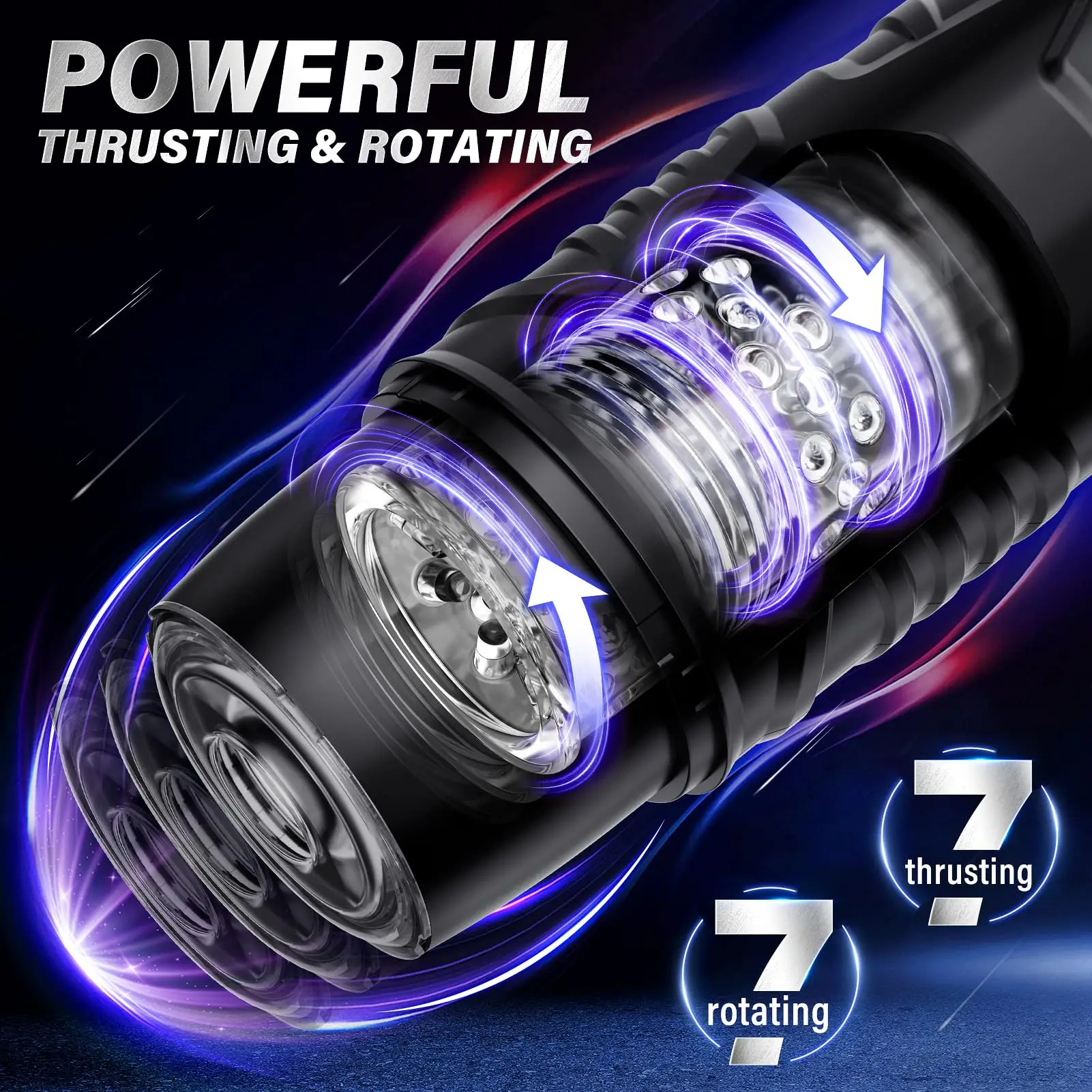 BLACK KNIGHT Automatic Thrusting Rotating Male Masturbator Cup 3D Realistic Textured Electric Pocket Pussy Man Stroker Machines