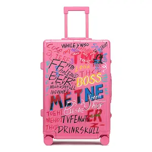 New Graffiti Handle Suitcas Appearance Level Durable Popular Swivel Wheel Suitcase Boarding Password Travel case Custom logo