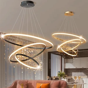 Dubai Style Fancy Light Modern Pendant Light Design Acrylic Circle Linea Ceiling Round Modern Led Ring Chandelier Pendant Light