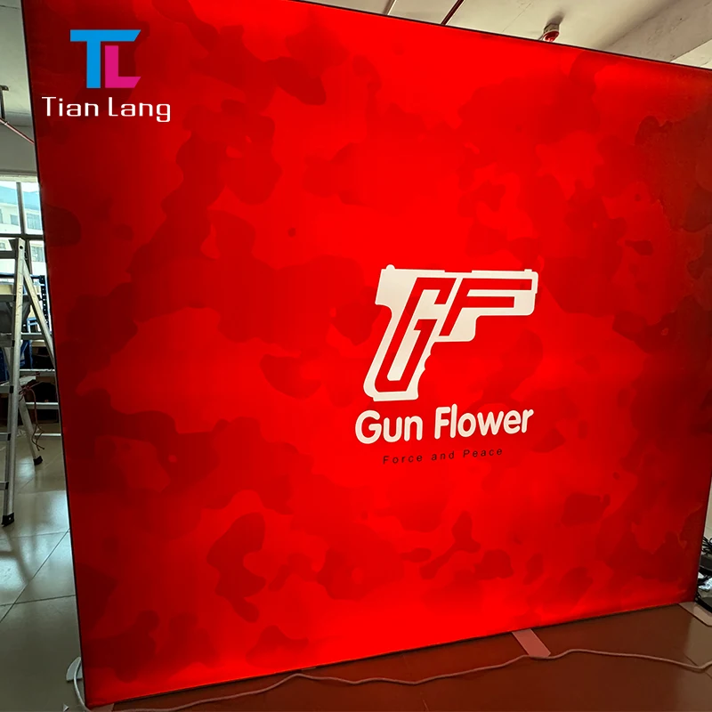 Instal·lació Modular de Caixa de Llum SEG-LED per a Publicitat Comercial d'Exposició en Paret d'Esquina en Forma de L