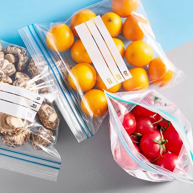 In Stock Double Rib Fresh-Keeping Sealing Bags for Kitchen Storage of Vegetables Fruits Foods in Refrigeration