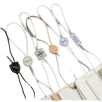 Custom Logo Hang Tag String with Permanent Silk Wire Plastic Hanging Label for Shoes and Clothes Sealing