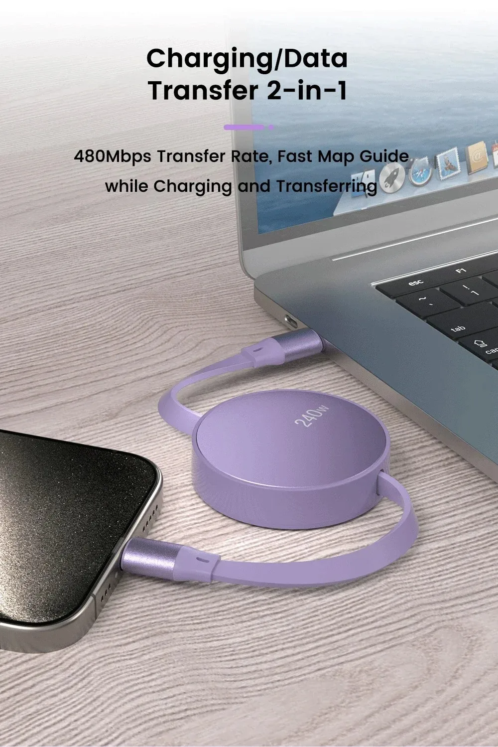 Can Be Freely Extended, 240W Fast Charging Extension Cable C to C ...