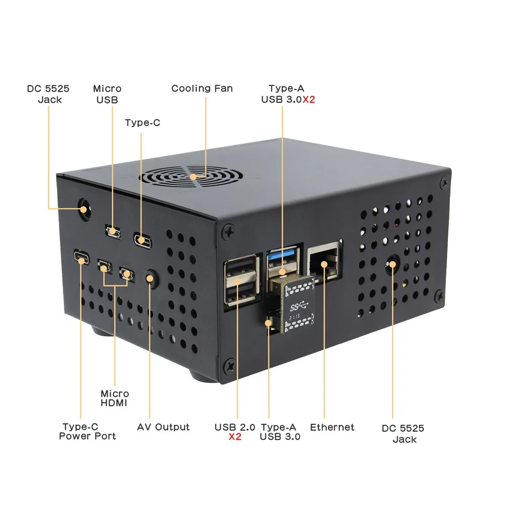 Raspberry Pi 4モデルB用X825 V2.0ボード&X735ボードメタルケース