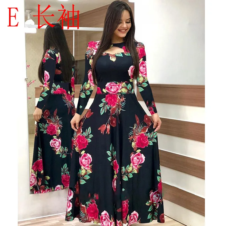 digital print long dresses