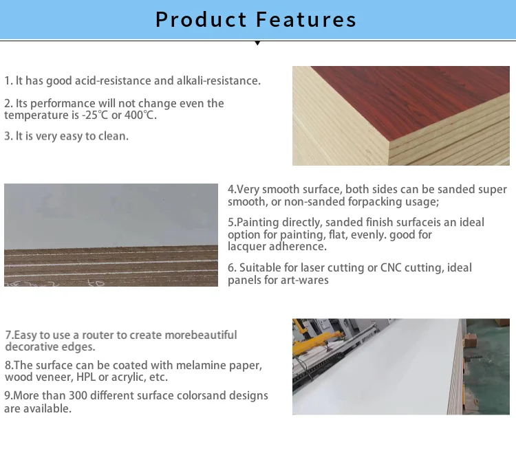 4x8 Mdf Board With Melamine 18mm Film Sheet For Furniture Kitchen ...