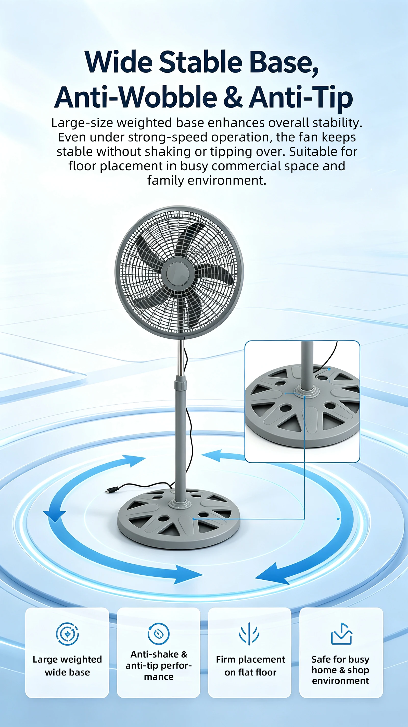 Pedestal Fan, 220V 50HZ 55W - detail 16