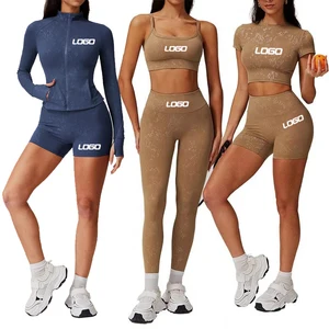 Custom Nude Feeling Two Piece Active Set Sport Wear Gym Training Long Sleeved Yoga Set High Waist Workout Sets for Women