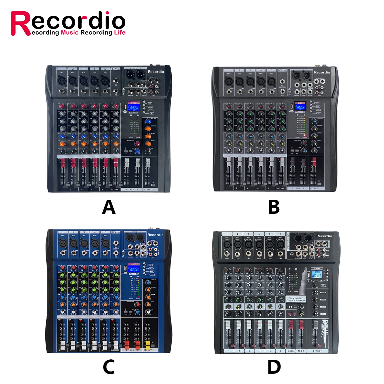 GAX-CT6 Professional Mini Portable Mixer - Live Studio Audio