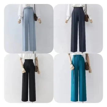 Summer thin straight leg Yamamoto wide pants women's summer 2024new high-waisted casual pants casual trousers for women