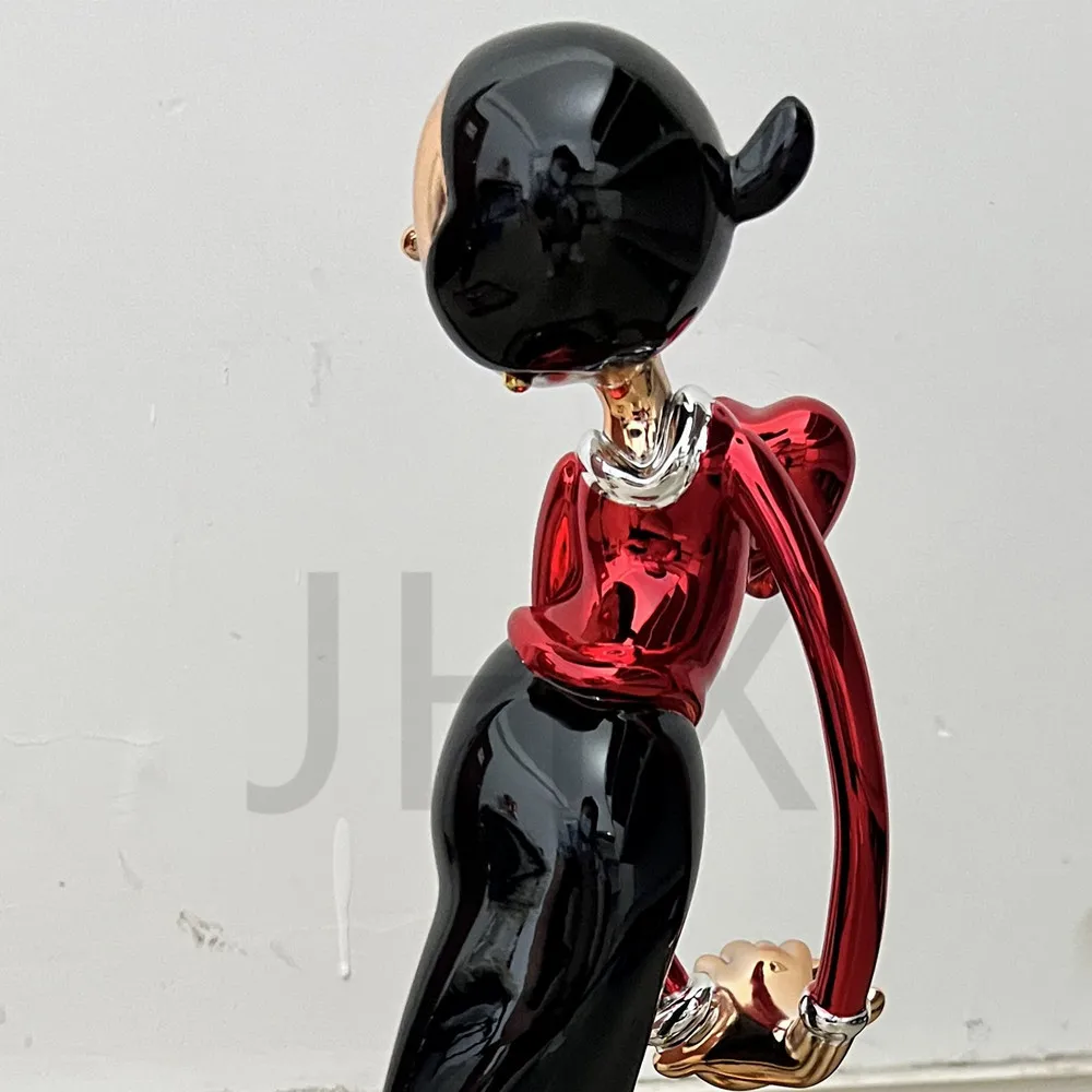 ポパイの恋人 オリーブ 樹脂製フィギュア ハンドメイド クロームカラー