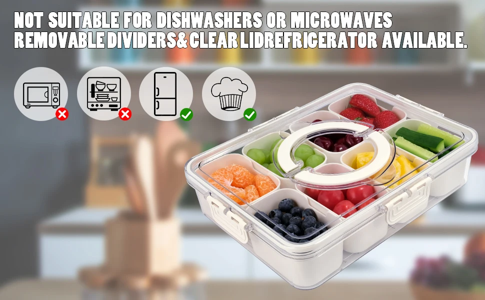Snackle Box Charcuterie - Portable 8 Compartment Containers