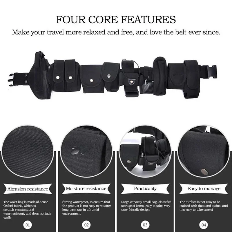 Lightweight Tactical Flashlight Pouch Sets Multifunctional Utility Kit Belt Duty Belt Security Duty Belts With Tool Pouches