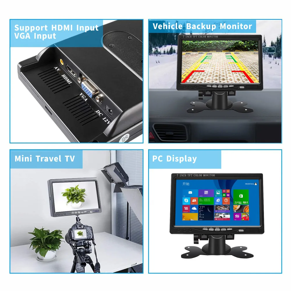 10 дюймов 1080P HD-MI BNC монитор портативный LCD PC TV Stock Trading компьютер дисплей динамик для видео CCTV