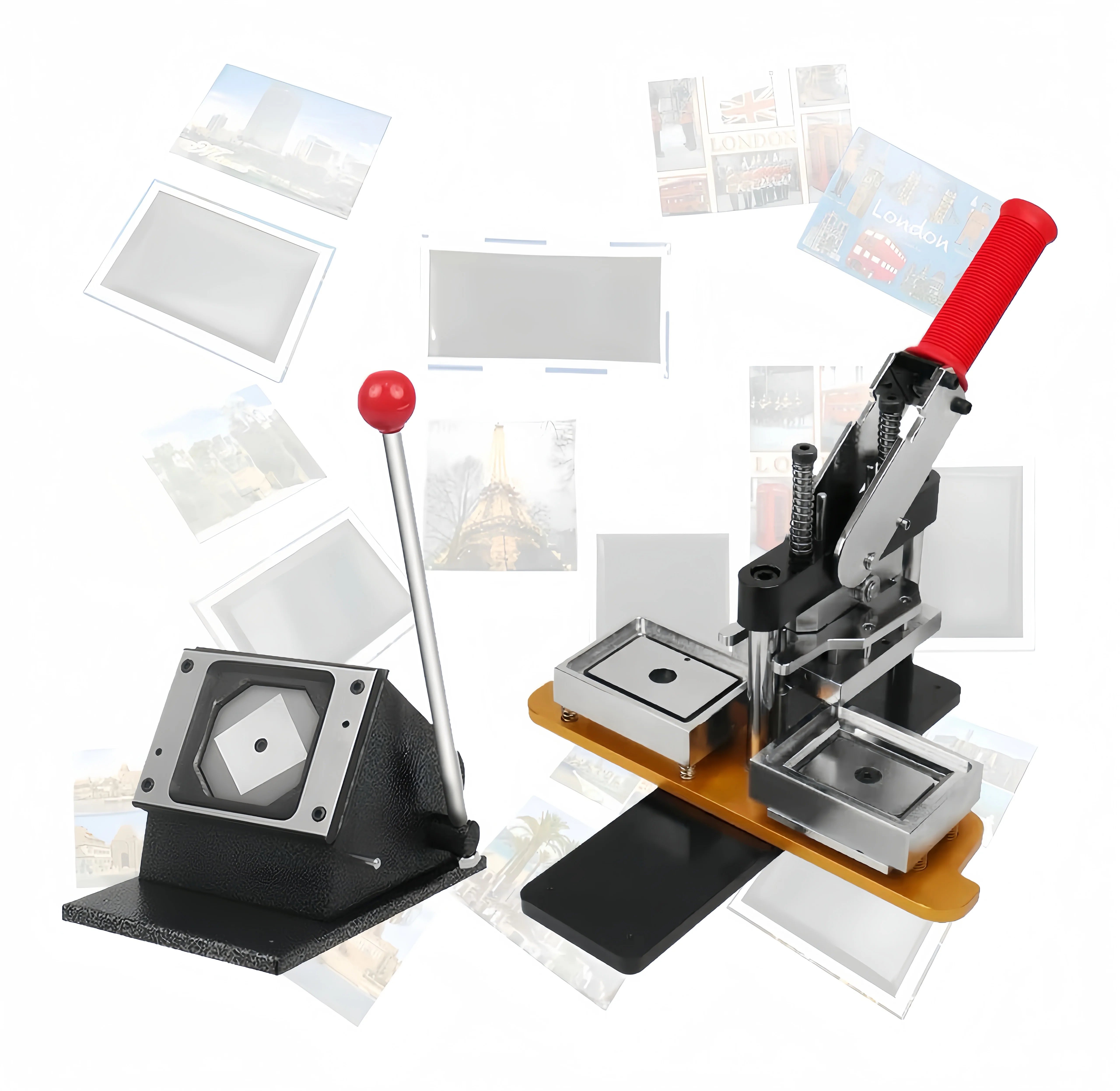 Manual Square Rectangle Photo Fridge Magnet Button Badge Making Machine ...