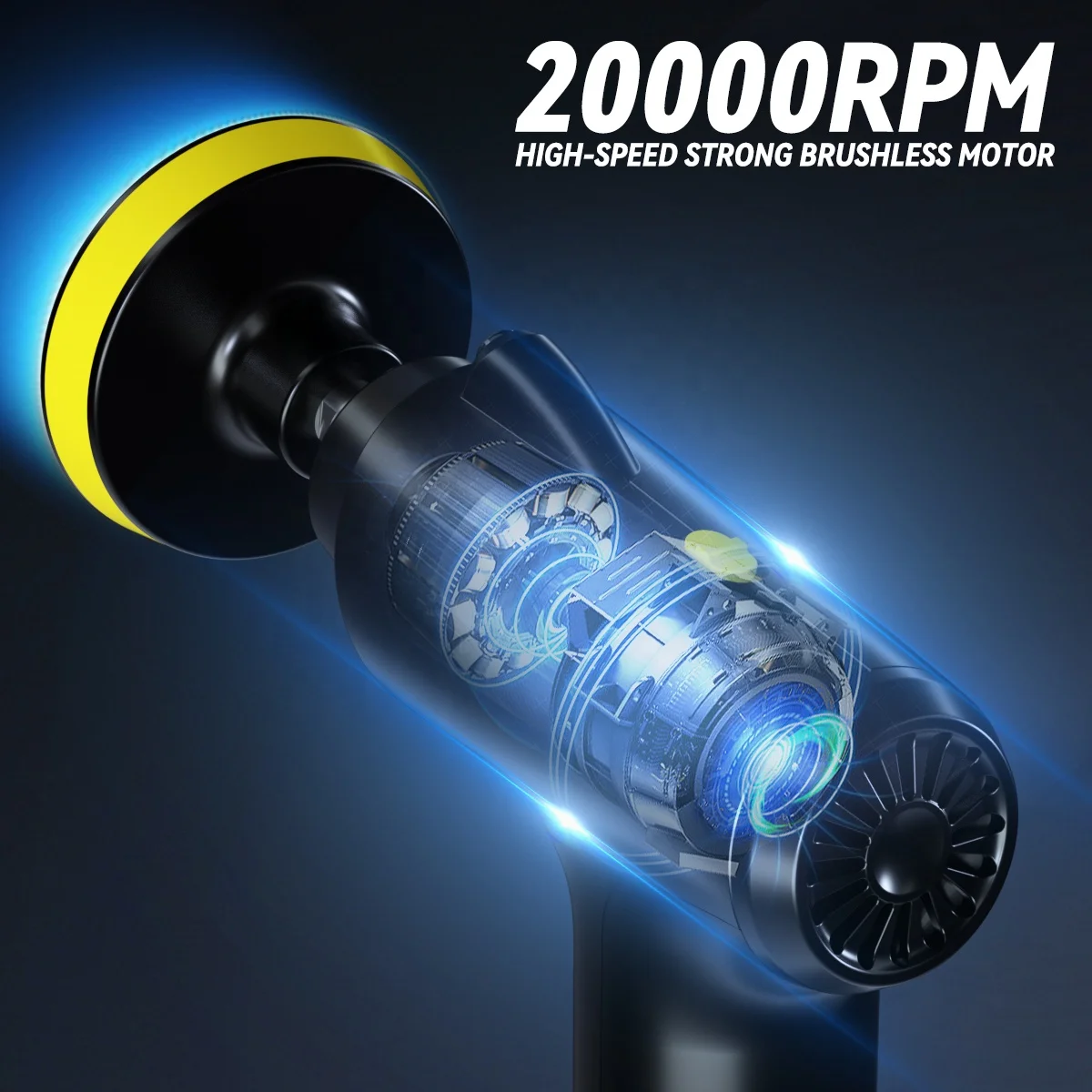 Электрическая Беспроводная Машинка Для Полировки Автомобиля с регулируемой скоростью 2000 об./мин.