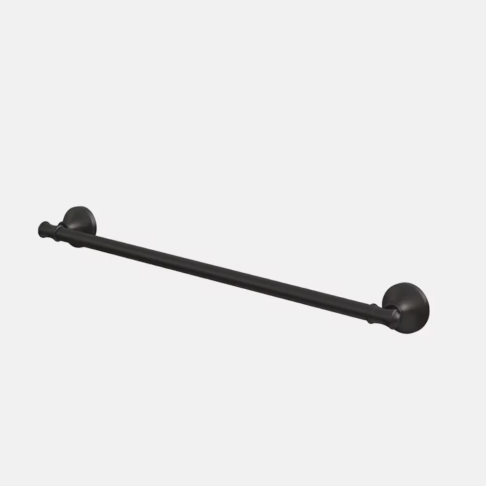 Wholesale Modern Bathroom Accessory Matt Black Bath Towel Rack Brass Single Towel Bar