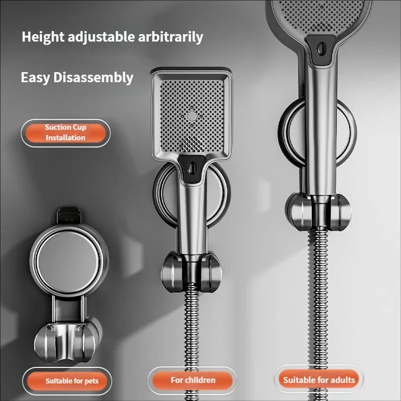 Universal No-Drill Adjustable Shower Head Holder