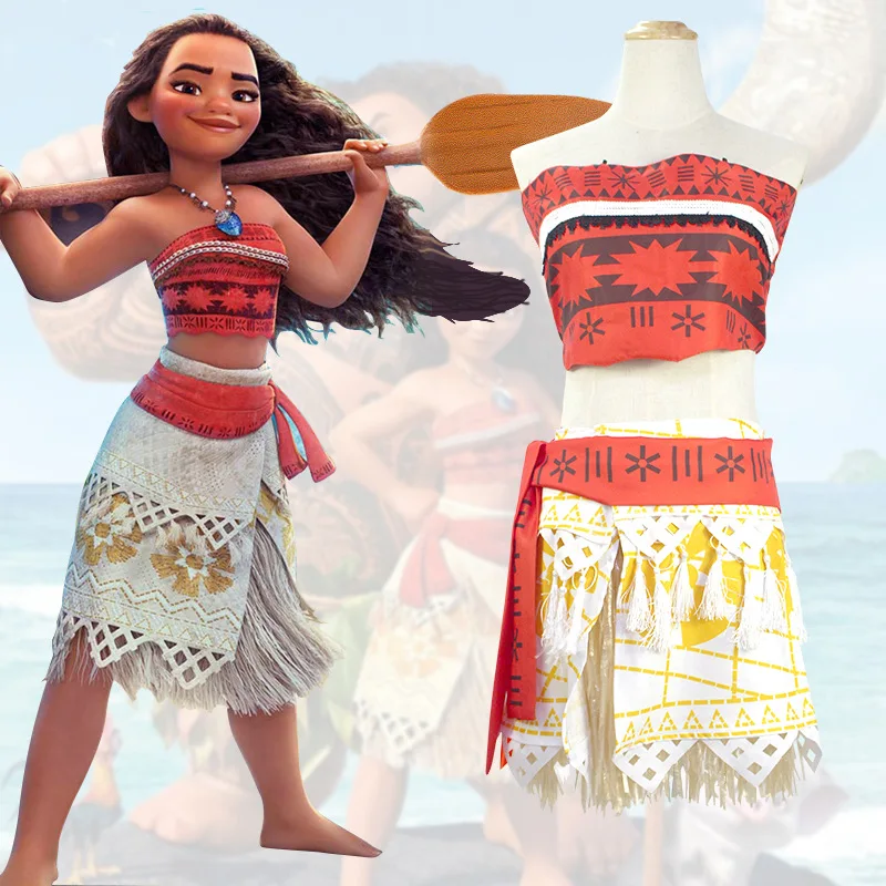 2021 Girls Moana Cosplay Costume For Kids Vaiana Princess Dress Clothes For Halloween Costumes For Girls Baby Girl Party Dresses - Buy 2021 Girls Moana Cosplay Costume For Kids Vaiana