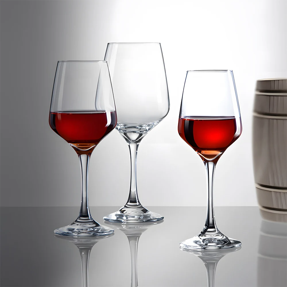 Wholesale Custom Machine-Made Crystal Red Wine Goblets Polished Glassware Wedding Decoration