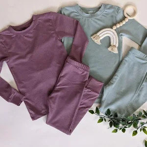High Quality Custom Color Sustainable Organic Jersey Breathable Spring Kids Lounge Set Loungewear Pajamas