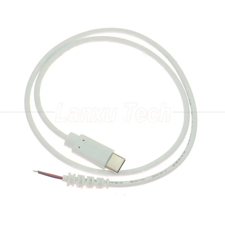 Customization USB Type C Male Female to Bare Wire Pigtail End Charger Cable with Strain Relief
