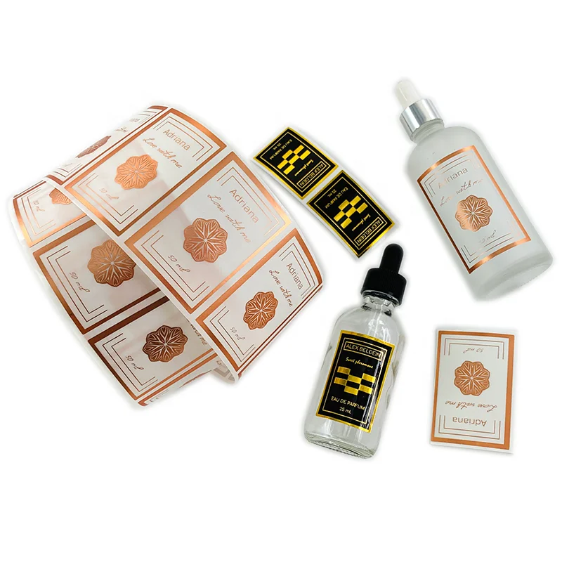 Perfume Bottle Waterproof Vinyl Papercheap Low MOQ Label Stickers
