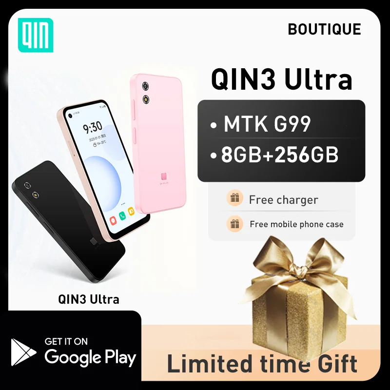 Qin3 ultra Mobile Phones 8GB+256GB MTK G99 5 Inches Global Version