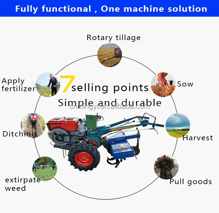 8hp 10hp 12hp 15hp 18hp 20hp 22hp Hand Tractor Farm Mini Diesel