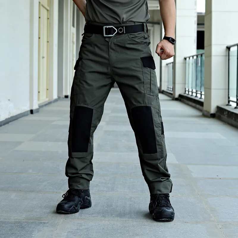 Men's XL Tactical Cargo Pants with Knee Pads Nylon Camo Trousers for Paintball Vintage Decoration Work Outdoor Hiking