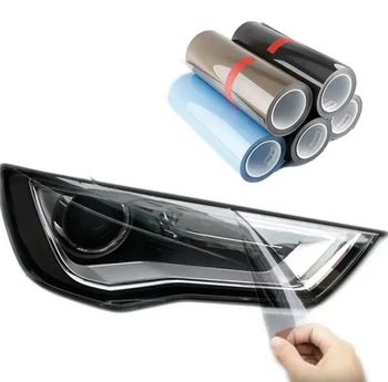 Self-healing Tpu Ppf Headlight Film Anti Scratches Protect Smoke Black Car Lamp Tint Film for Ppf Headlight Tpu Light Film