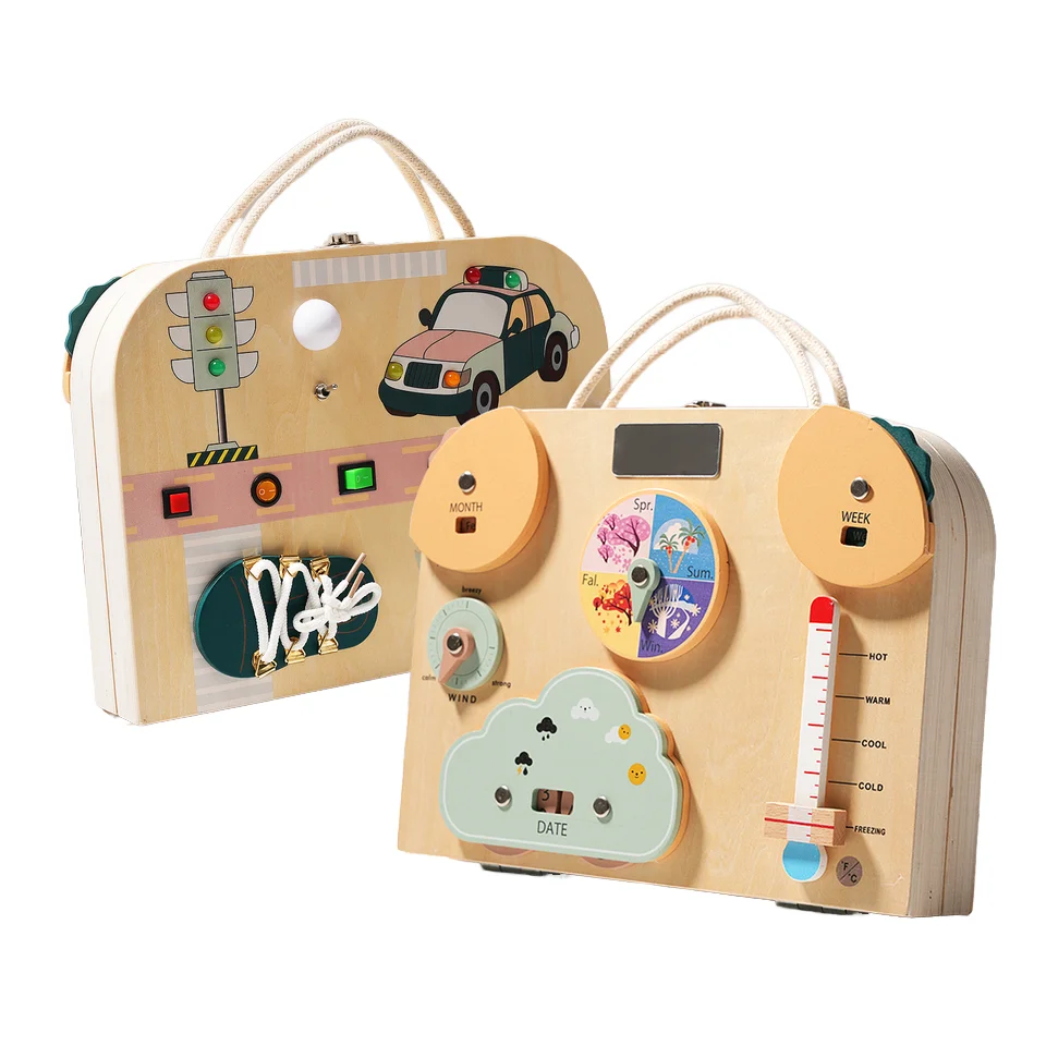 Neu Montessori Kinder Aktivität Bord Pädagogisches Sensorischen Spielzeug Frühen Pädagogisches LED Licht Beschäftigt Box Für Kleinkinder Geschenke
