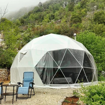 8m Diameter Outdoor Hotel Dome House Glamping Geodesic Dome Tent Camping Round Tents With Pvc Roof Cover