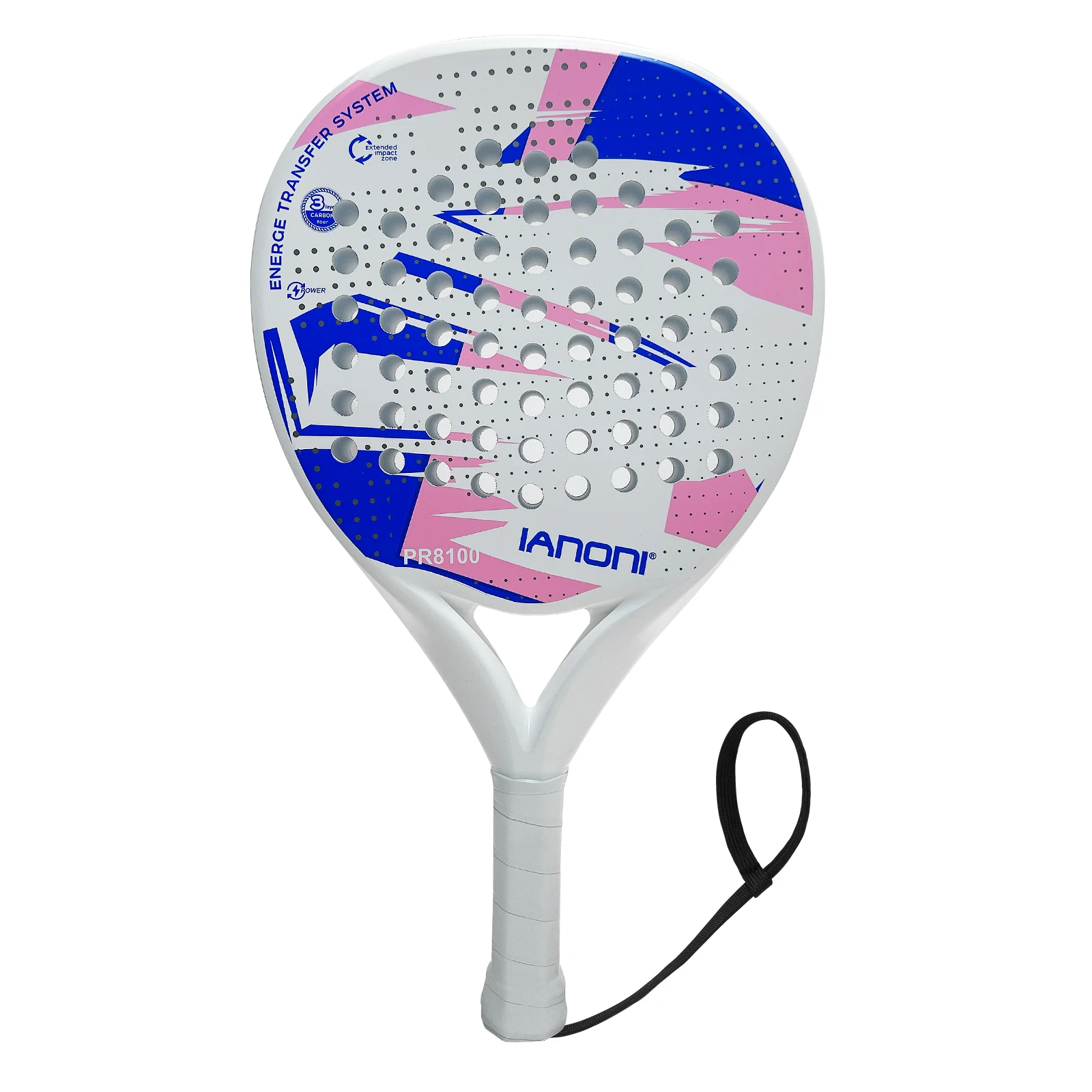 Raquette De Padel IANONI - Surface Carbone Et Noyau EVA Mémoire Forme Taille S