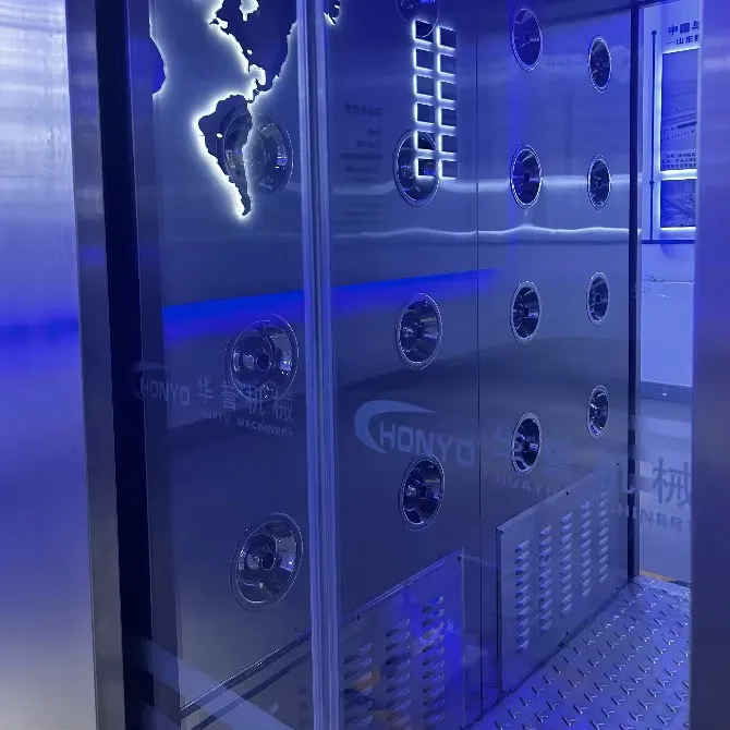 Uniquely designed single person steel air shower clean room