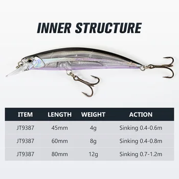 Cheery Lure Bait Spearhead Minnow Trembling Sinking 8g 12g 15g Mandarin Fish Bass Artificial Hard Bait Stainless Steel Trolling – Minnow – view 3