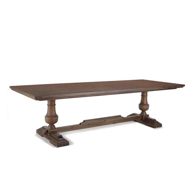Hot Selling American Style Country Solid Wood Oak Dining Table square Retro Dining Table