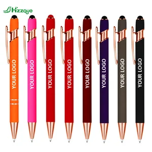 Best Selling Wholesale Custom Logo Metal Ballpoint Pens with Soft Touch Screen 1.0mm Writing Width Best Selling Product