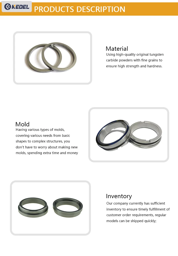 Custom Cemented Tungsten Carbide Seal Ring with 14.90 g/cm³ Density 93.0 HRA Hardness and 2700 Mpa TRS for Chemical Equipment