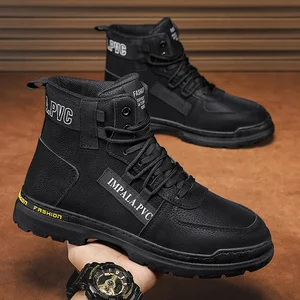 Hot Sales Breathable and Waterproof Men's Shoes Versatile Artificial PU Boots Men's Sports and Leisure Boots