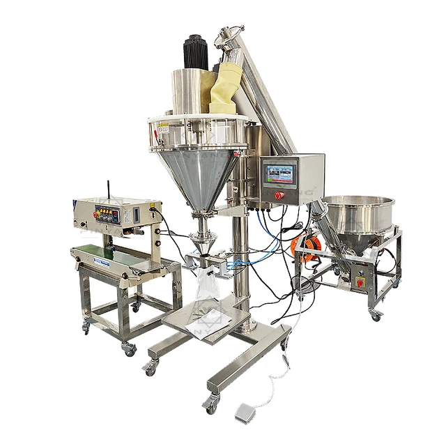 Semi-Automatic Fill and Seal Complete Production Line Rice Filling Machine Powder Quantitative Weighing Packaging Machinery