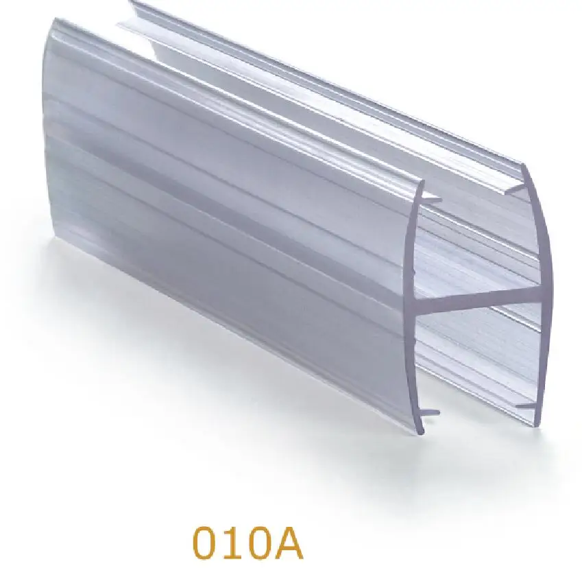 Glass Door Hardware  H-Type  Shower Door PVC Seal Strip  Clear (Transparent) Rubber Water-proofing Seal