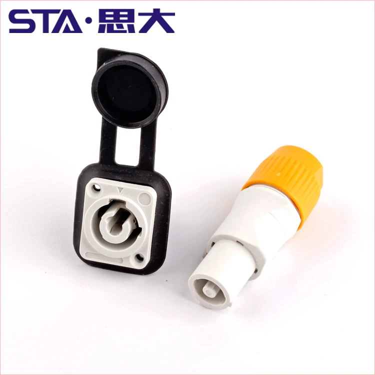 Powercon IP67 Waterproof Lockable 3 Pin Equipment yellow Power Connector